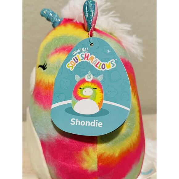 NWT Squishmallows Shondie The Tie-Dye Unicorn 7" Plush Toy Stuffed Animal - Picture 5 of 7